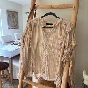 Striped Ruffle Blouse